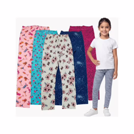 Kit 5 Calças Legging Cotton (Tam. 1 ao 14)