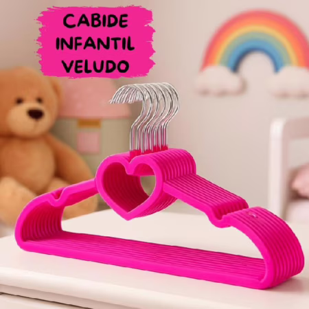 Kit Cabide Infantil de Veludo - 10 Unidades