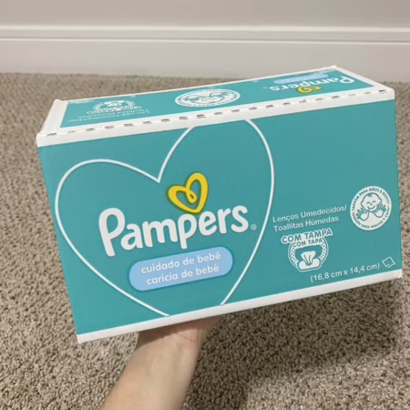 Kit Lenço Umedecido para Limpeza Pampers - Cuidado do Bebê - 12 Pacotes