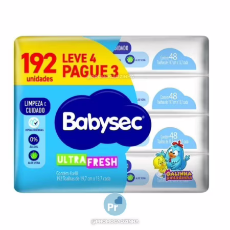 Lenço Umedecido Babysec Ultrafresh Pacote Economico 192 folhas