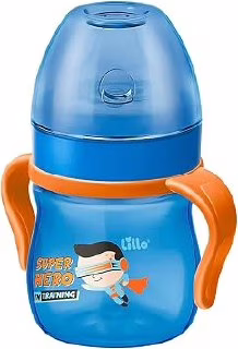 😍 Lillo Caneca Aprendizado C/ Alça Evolution Bebedor SIL 150 ml Menino, Lillo, Azul/Laranja