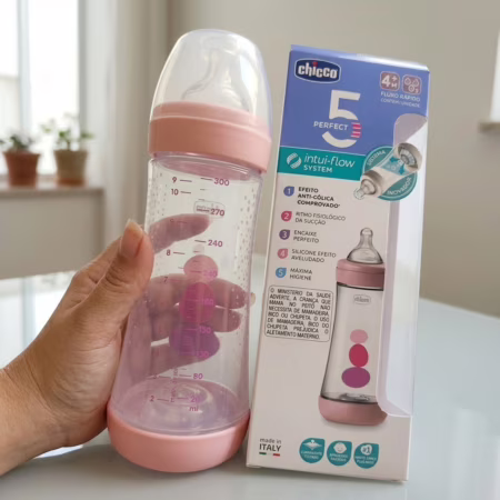 😍 Mamadeira perfect5 330ml fl rápido rosa, Chicco
