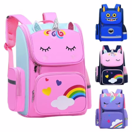 Mochila Escolar Infantil Grande Mochila de Unicórnio com Bolsa de Lápis