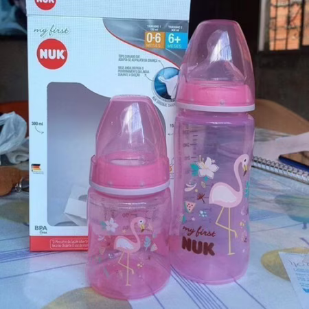 NUK Kit Mamadeira My 1St S1 150Ml S2 300Ml Girl - Rosa 2 Unidades