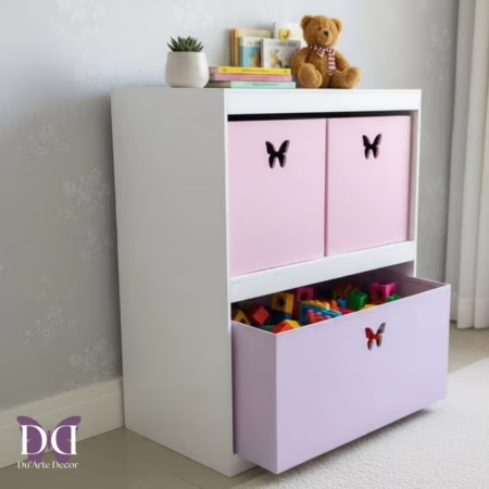 Organizador de Brinquedos Bancada Infantil 3 Gavetas em MDF