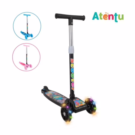 Patinete infantil 3 rodas com led luzes dobrável (3 Cores)