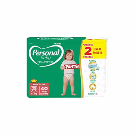 Personal Fralda Baby Total Protect Pants Extra G, 40 Unidades - "Fralda Roupinha"