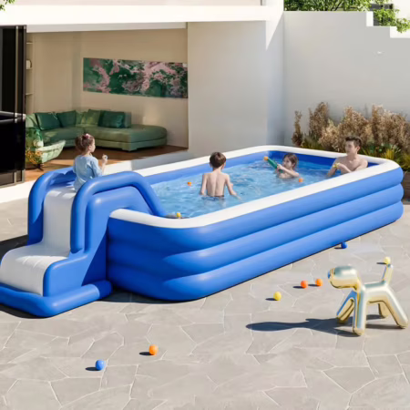 Piscina Inflável com Escorregador 1,200L