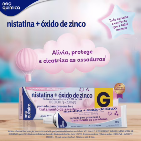 Pomada Nistatina https://100.000ui/g + Óxido de Zinco 200mg/g Neo Química  60g
