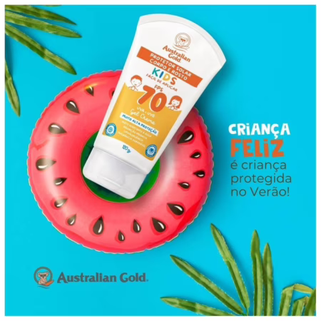 Protetor Solar Corpo e Rosto Australian Gold Kids FPS70 Gel Creme 120g