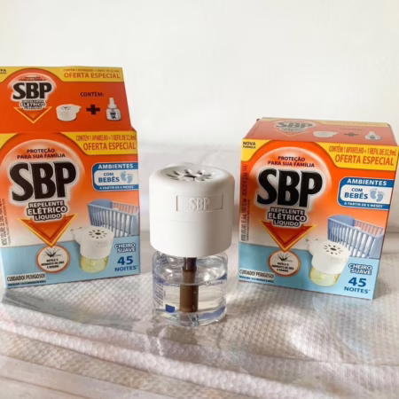 Repelente Elétrico Líquido SBP 45 Noites Cheiro Suave Novo Aparelho + Refil