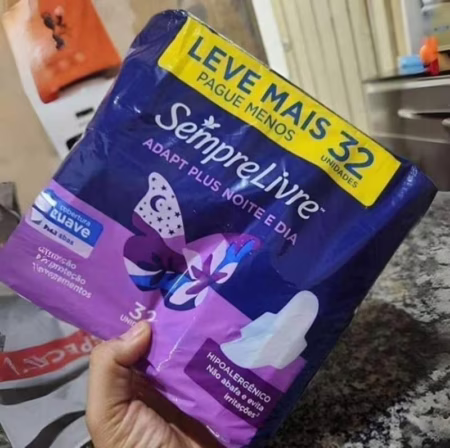 Sempre Livre Absorvente Externo Noturno Plus Noite e Dia Suave 32un Embalagem pode variar