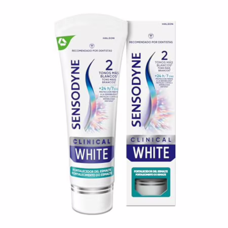 Sensodyne NOVO Creme Dental para Sensibilidade Clinical White, Reparação dos Dentes Sensíveis, 100g