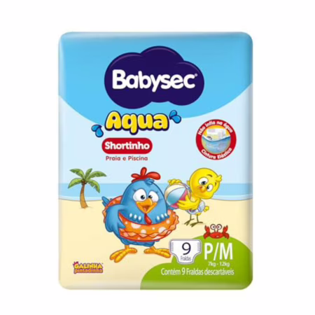 Sof Fralda Babysec Aqua P/M 9 Unidades (Shortinho Praia e Piscina)