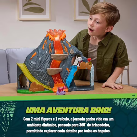 😍 Sunny, Patrulha Canina, Playset Vulcão, Luz e Som, Dino Movie