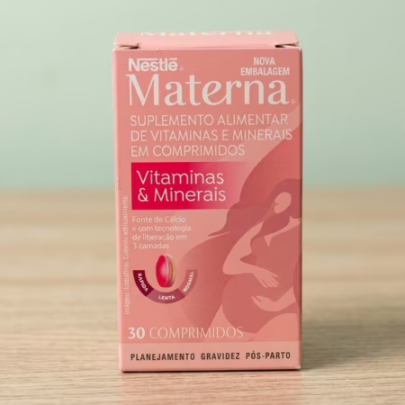 Suplemento em comprimidos Nestlé Gestantes Polivitamínico Materna Sem sabor de 30 un