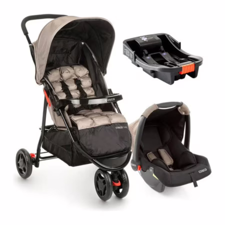 Travel System Cosco Kids, Toffy Trio, 0 a 15kg, Bege