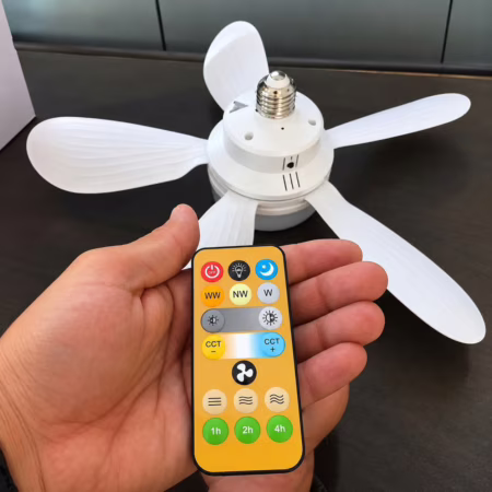 🚨 Ventilador De Teto Lâmpada 80w Led E27 Ajustável Bivolt