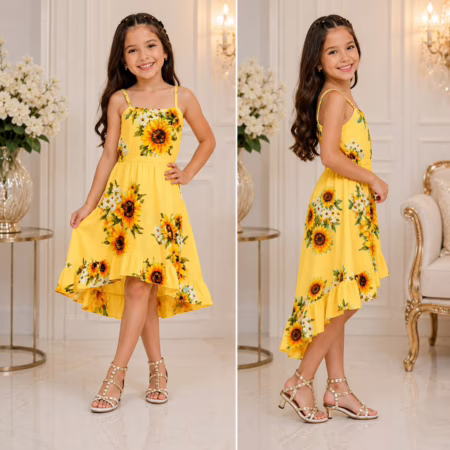 Vestido  Infantil Juvenil Mullet Sereia Tendencia ( 4 ao 14 ) Roupas Infantil