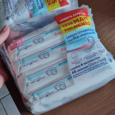 😍 Bepantol Baby Lenço Umedecido para Bebê, Hipoalergênico, Kit Leve 4 Pague 3, 192 Unidades