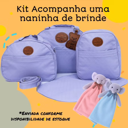 Bolsas Maternidade Feminina Masculina + Naninha Envio Rápido