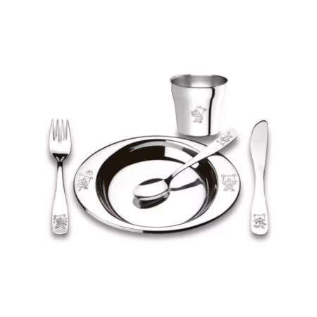 🛍 Brinox - Conjunto Infantil 5 Peças Friends Club - Aço Inox