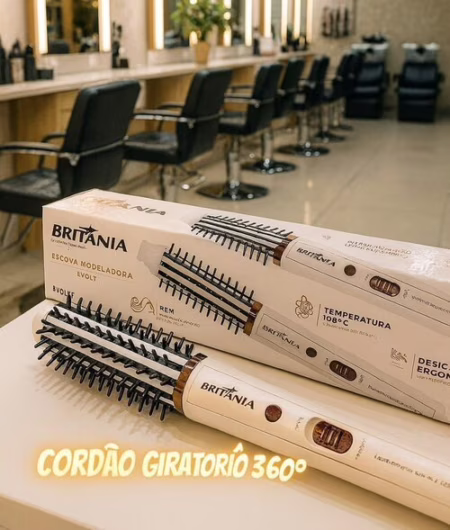 💎 Britânia Escova Modeladora BEC04 2 em 1 Bivolt Plástico e Metal