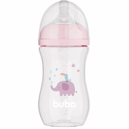 Buba, Mamadeira Easy Flow Elefante Rosa 270ml