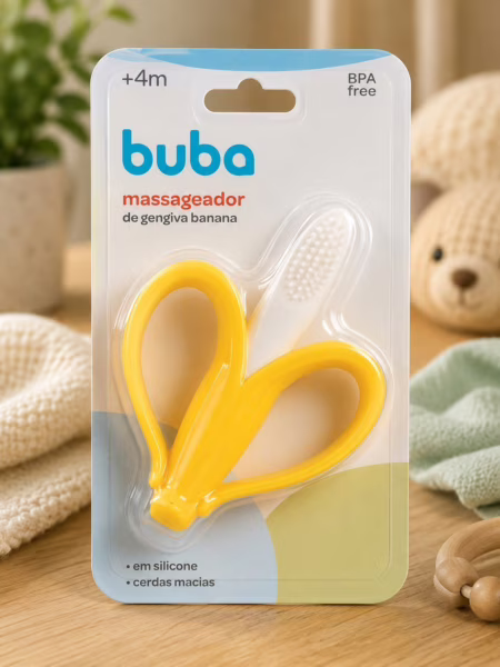 Buba, Massageador De Gengiva Banana Cerdas Curtas