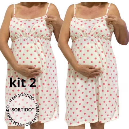 🛍️ camisola amamentar kit com 2 gestante mamae mae!