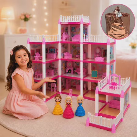 Casinha Boneca Castelo 3 Princesas 240 Peças + Kit  Presente ✨