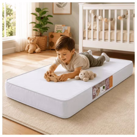 Colchão Baby 100x70x10 Espuma D18 Infantil Liso Aconchegante Antiácaro Berço Americano Premium