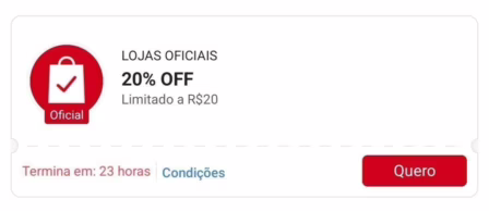 🚨 CUPOM 20% LIBERADOOO 🚨