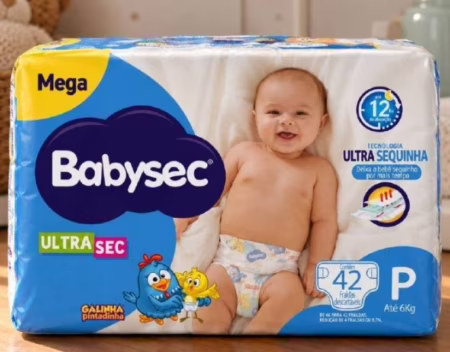 Fralda Babysec Ultrasec Galinha Pintadinha P com 42 • A