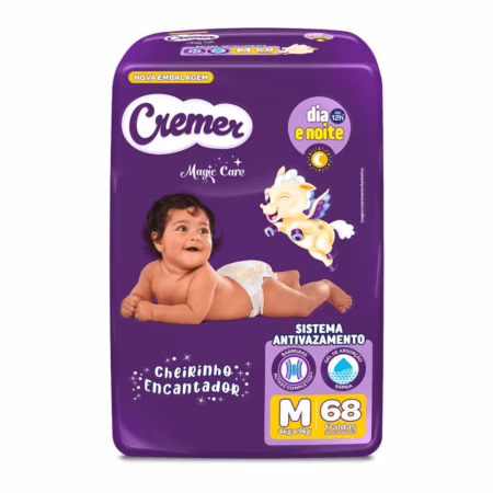 Fralda Cremer Magic Care M com 68 Unidades