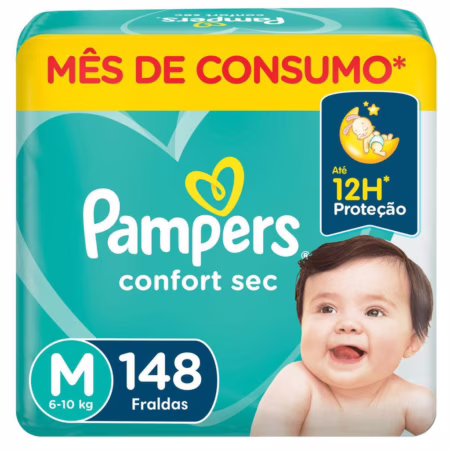 Fralda Pampers Confort Sec M com 148