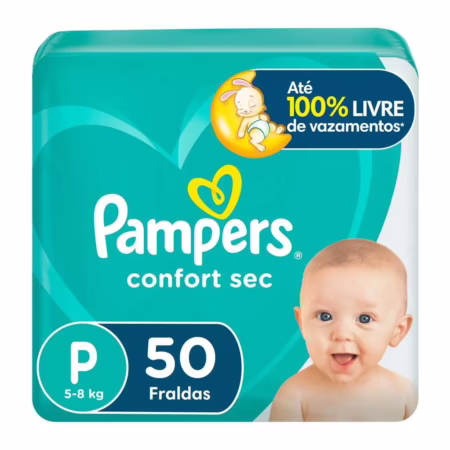 Fralda Pampers Confort Sec P 50 unidades