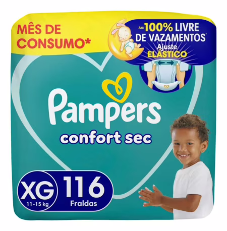 Fralda Pampers Confort Sec XG 116 Un