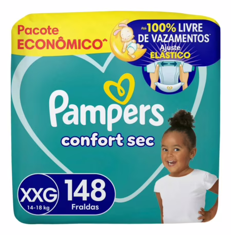 Fralda Pampers Confort Sec Xxg 148 Un