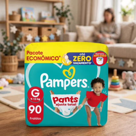 Fralda Pampers Pants Ajuste Total G com 90 Unidades