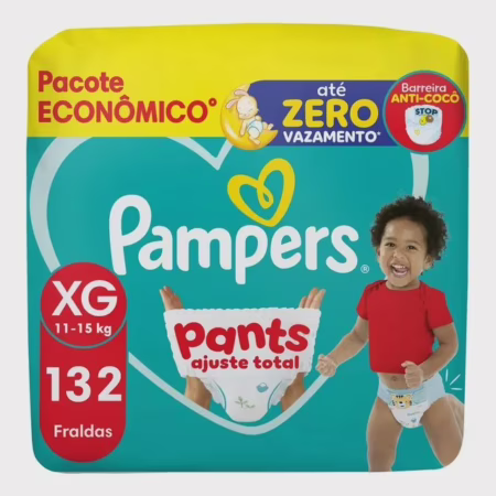 Fralda Pampers Pants Ajuste Total Tamanho XG, 132 Unidades