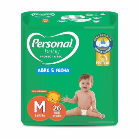 Fralda Personal Baby Protect & Sec M Jumbo com 26 Unidades