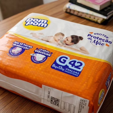 Fralda Pom Pom Protek Proteção de Mãe G 42 unidades