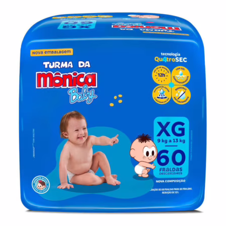 Fralda Turma da Mônica Baby XG 60 unidades