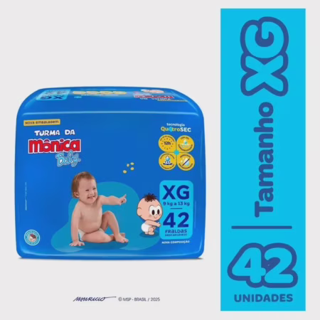 Fralda Turma da Mônica Baby XG com 42 Unidades