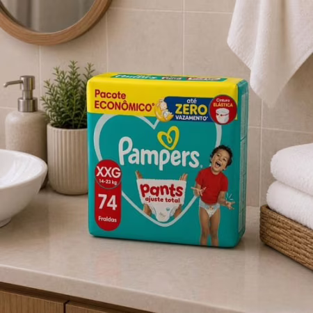 Fraldas Pampers Pants Ajuste Total XXG 74 unidades