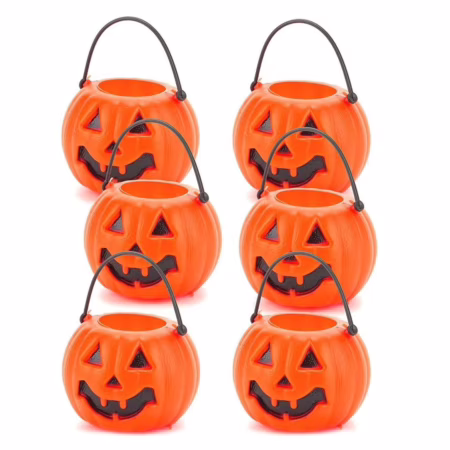 Halloween Enfeite Mini Balde Abóbora Ref.H026 c/6