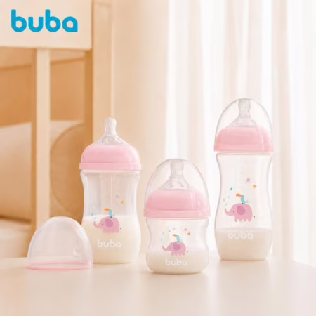 Kit 3 Mamadeiras Anticólicas Rosa (120ml + 270ml + 330ml)