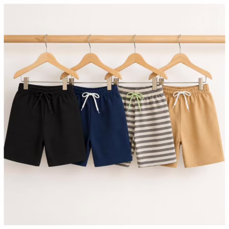 Kit 4 Bermudas Moletinho Infantil Menino Algodão Cores Sortidas M Bebê ao 14 Ano...