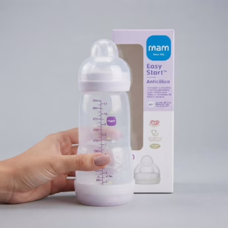 Mamadeira 320ml Easy Start Set Bico 4m+ Rosa - MAM